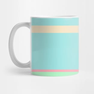 A delightful medley of Light Pink, Blue Lagoon, Magic Mint and Pale Peach stripes. Mug